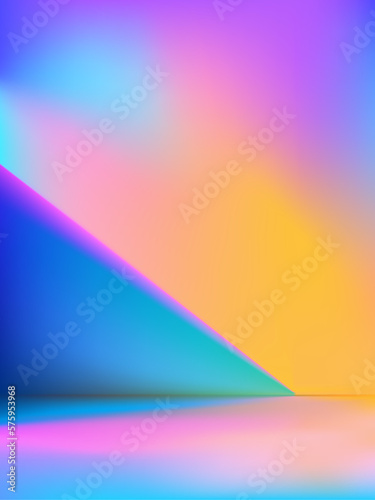 Vector Holographic or Iridescent Studio Shot Product Display Background for Beauty, Fashion and Trendy Products..