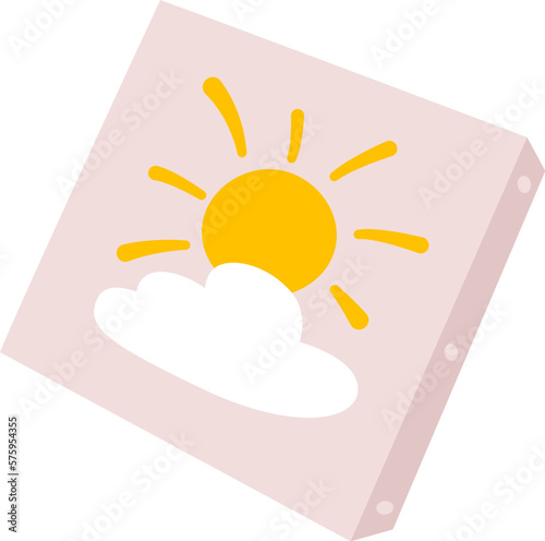 Cute picture flat icon Art therapy