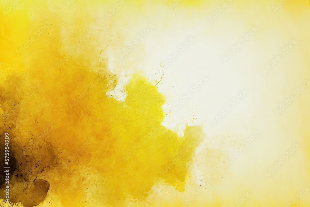 Abstract yellow watercolor paint background. Generative AI