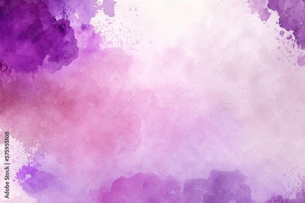 Abstract purple watercolor paint background. Generative AI