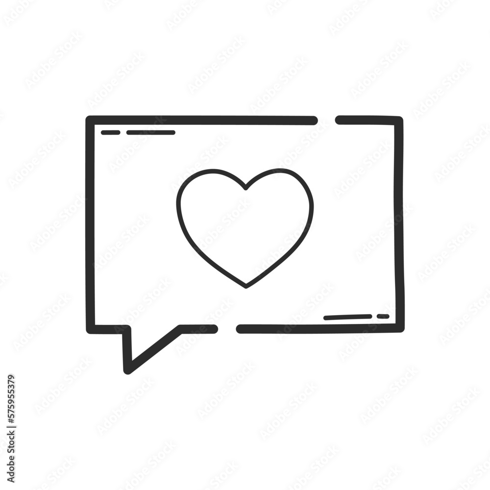 Love message icon. Hand drawing design style. Vector. Love message icon. Hand drawing design style. Vector.