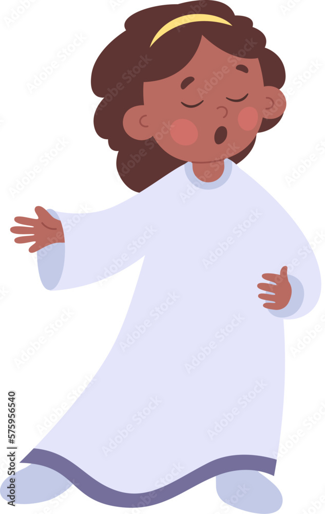 Angel child singing song at choir flat icon Angel child singing song at choir flat icon