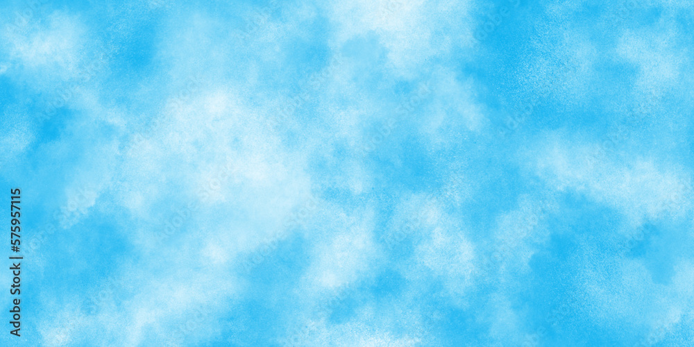 Abstract blurry defocused and grainy blue sky shades Watercolor background, creative brush painted aquarelle light sky blue background, Beautiful grunge blue background with space and for any design.