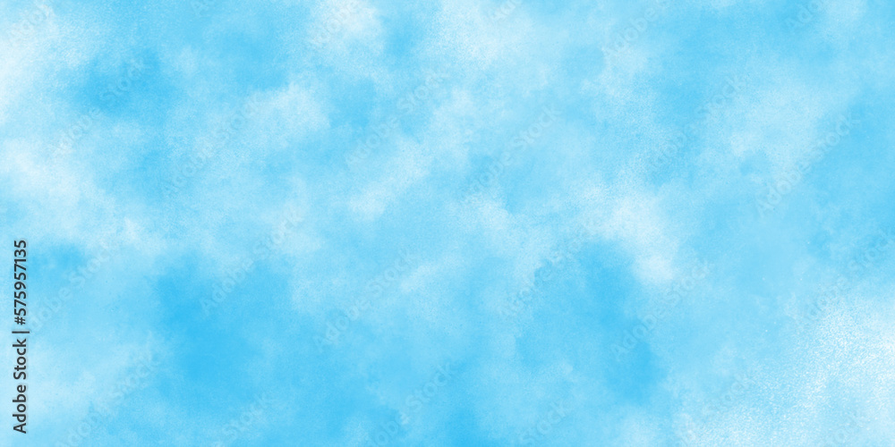 Abstract blurry defocused and grainy blue sky shades Watercolor background, creative brush painted aquarelle light sky blue background, Beautiful grunge blue background with space and for any design.