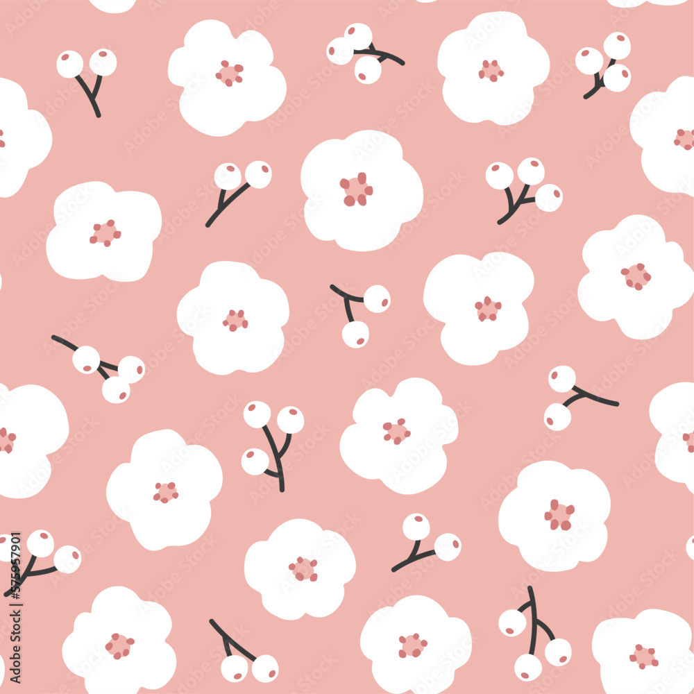 Vector Doodle Drawing Abstract Floral Seamless Surface Pattern for Products or Wrapping Paper Prints.