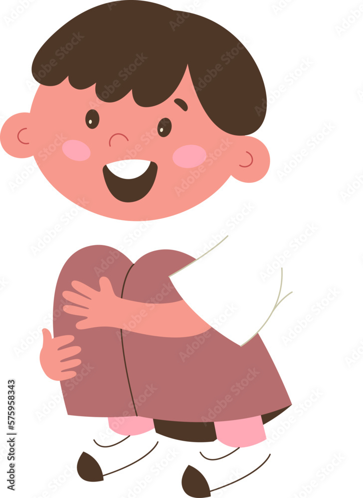Cute cartoon happy child flat icon Easter celebration Cute cartoon happy child flat icon Easter celebration