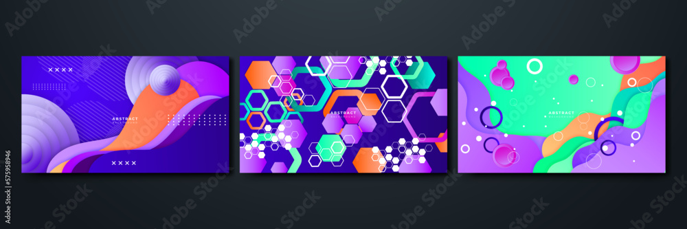 Naklejka premium Colorful vibrant geometric modern abstract vector background