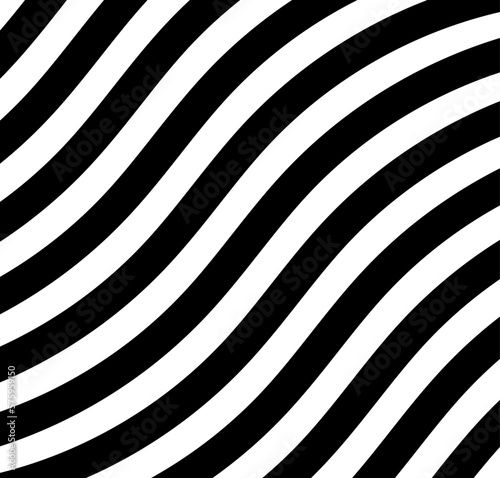 Black and white waves pattern minimal design. Vector illustration.