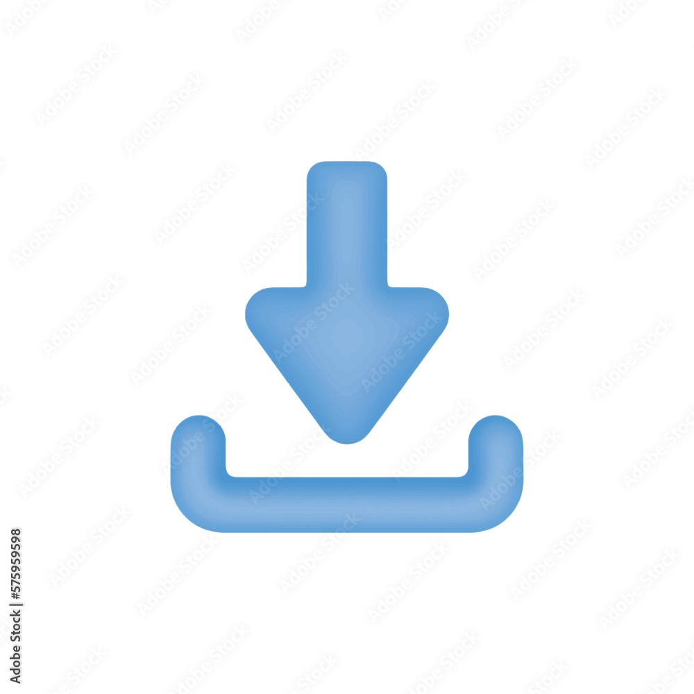 3d download icon isolated on white background. Load internet data symbol. Trendy and modern icon in 3d style for web design. Vector illustration. 3d download icon isolated on white background. Load internet data symbol. Trendy and modern icon in 3d style for web design. Vector illustration.