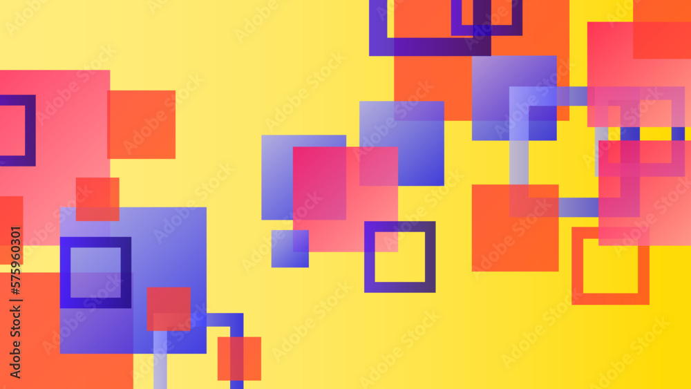 Multicolor Geometric Shapes on Soft Gradient Background