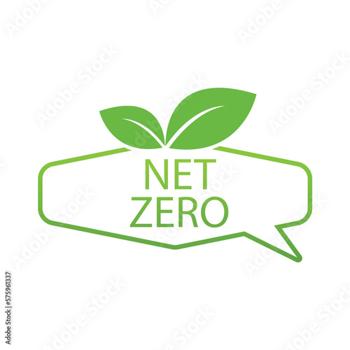 Net zero, CO2 neutral green icon. Eco friendly isolated sign. Vector