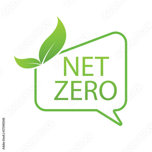 Net zero, CO2 neutral green icon. Eco friendly isolated sign. Vector