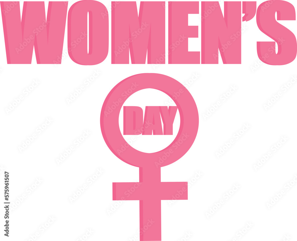 Women's DayGreeting card with pink sign. Vector illustration Women's DayGreeting card with pink sign. Vector illustration