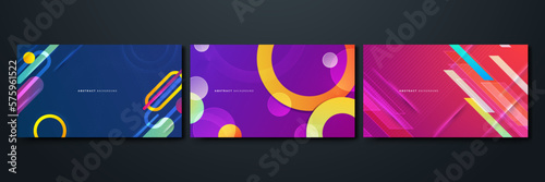 Colorful vibrant geometric modern abstract vector background with creative dynamic and stylish geometric composition