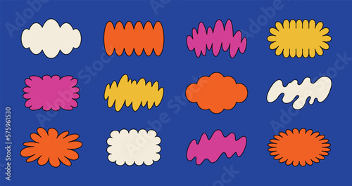 Vector set of minimalist design elements, futuristic shapes and geometric figures and stars - abstract background elements for branding, packaging, prints and social media posts