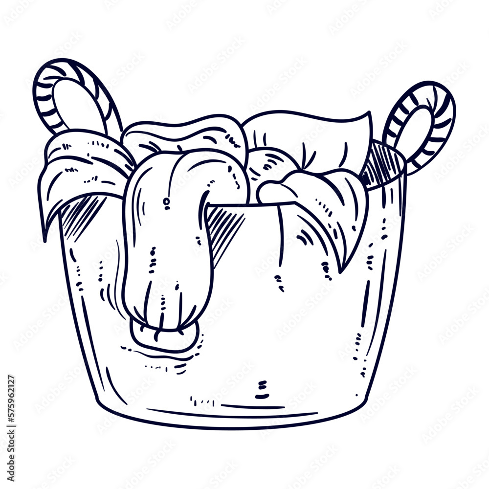 clothes in basket cleaning doodle clothes in basket cleaning doodle
