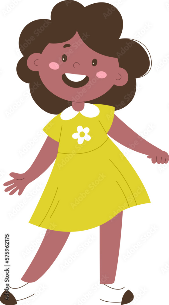 Cute cartoon happy girl flat icon Easter celebration Cute cartoon happy girl flat icon Easter celebration