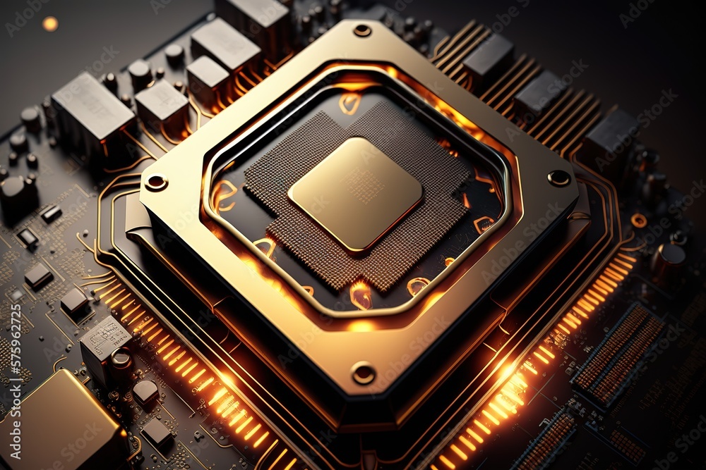 The internal structure of the main processor Stock Illustration | Adobe ...