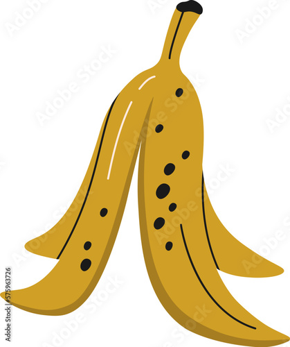 Banana fruit peel food waste flat icon Sorted organic garbage