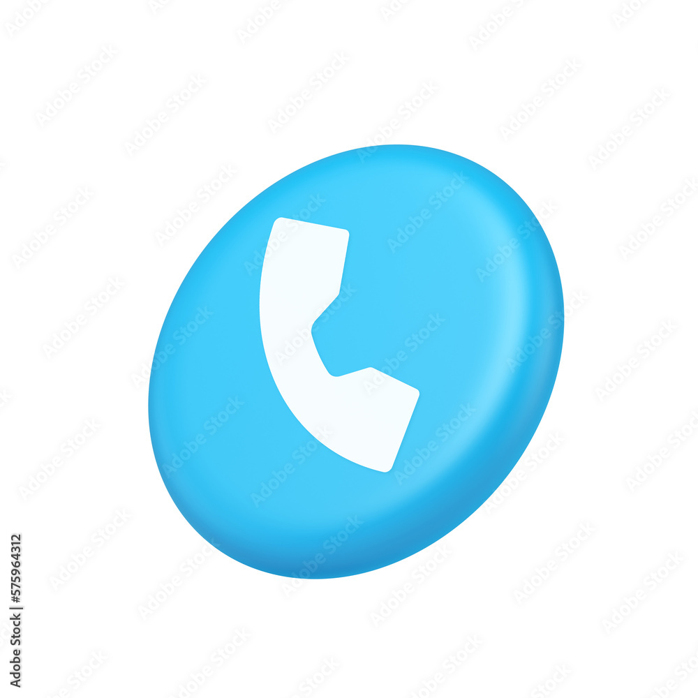 Phone call contact voice communication button web application design 3d isometric realistic icon Phone call contact voice communication button web application design 3d isometric realistic icon