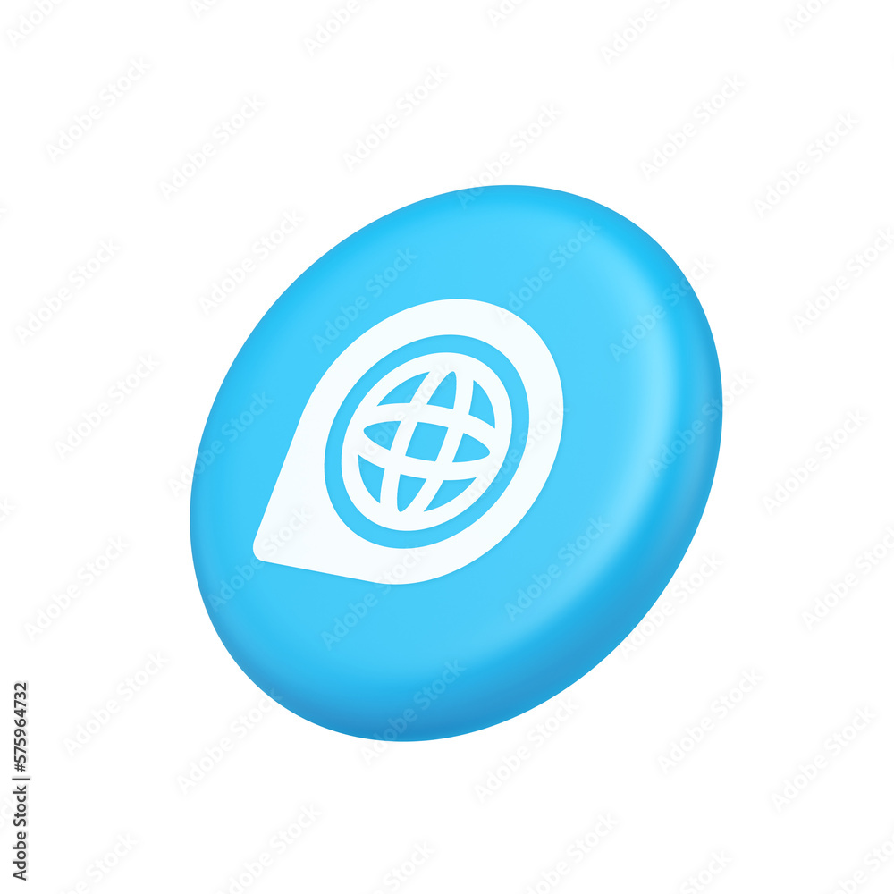 Internet access connection pointer button web address global cyberspace communication 3d side view icon