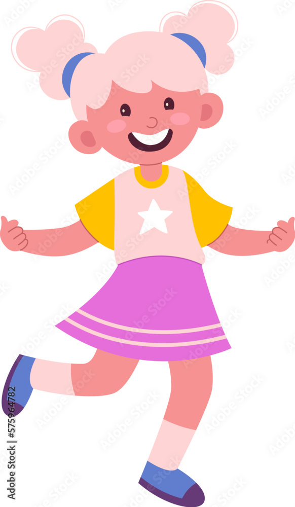 Happy child jumping flat icon Leisure time Happy child jumping flat icon Leisure time