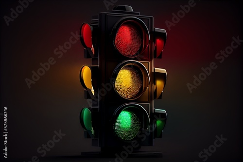 Traffic Light On Clean Background Technology. Generative AI