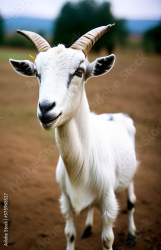 close up portrait of a young goat