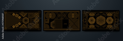 Golden Art Deco Line Background. Retro Luxury Vintage Art Minimalist Border Pattern Geometric Line Graphic Design