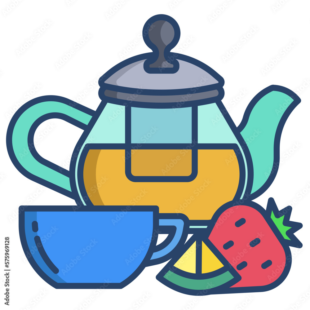 Obraz premium fruit tea pot icon