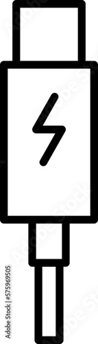 USB C port silhouetted line minimal icon sign background