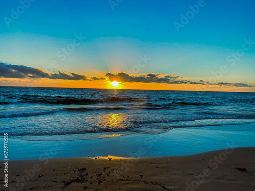 sunset on the beach photo