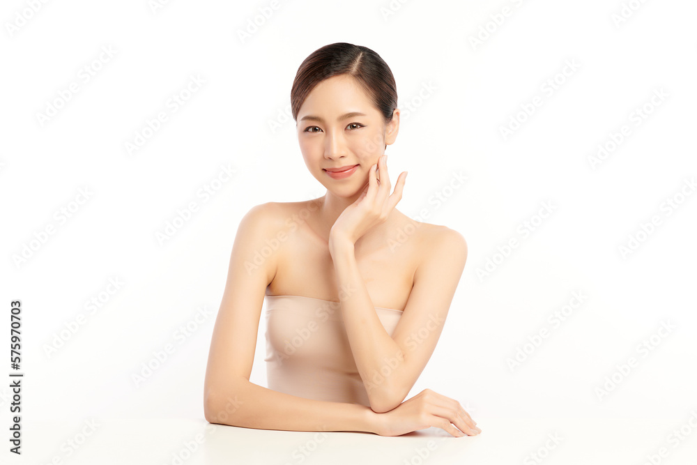 Beautiful young asian woman with clean fresh skin on white background, Face care, Facial treatment, Cosmetology, beauty and spa, Asian women portrait. Beautiful young asian woman with clean fresh skin on white background, Face care, Facial treatment, Cosmetology, beauty and spa, Asian women portrait.