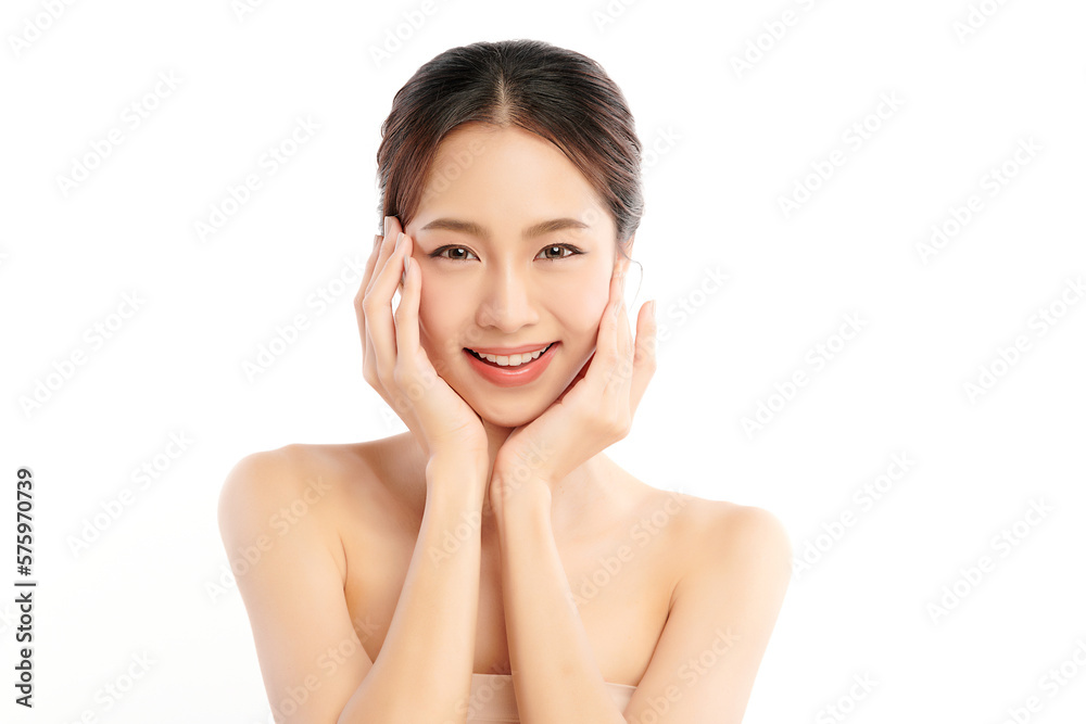 Beautiful young asian woman with clean fresh skin on white background, Face care, Facial treatment, Cosmetology, beauty and spa, Asian women portrait. Beautiful young asian woman with clean fresh skin on white background, Face care, Facial treatment, Cosmetology, beauty and spa, Asian women portrait.