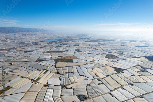 Aerial view of greenhouses in the south of Spain. The heart of El Eljido near Almeria in Andalucia photo