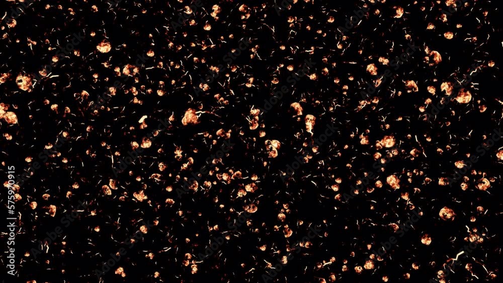 Fire burn ash or dust particles, flying and floating on air in a loop ...