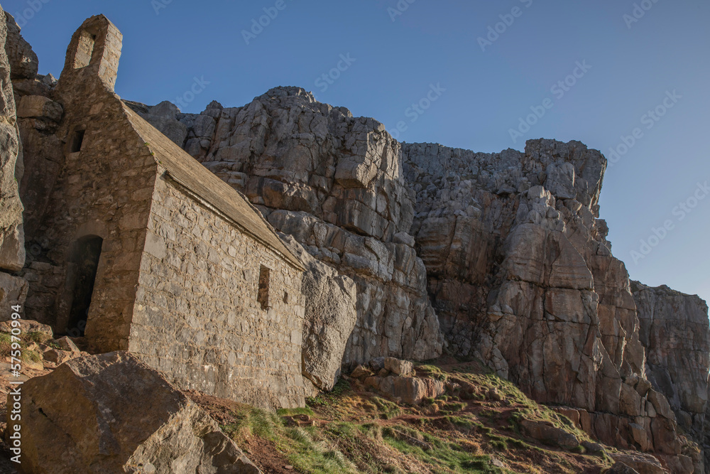 St Govan's Chapel on the coast of Pembrokeshire, West Wales