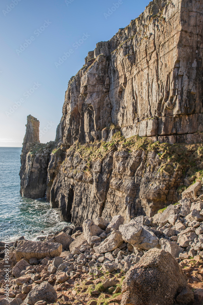 The coast of St Govan's head in Pembrokeshire, West Wales