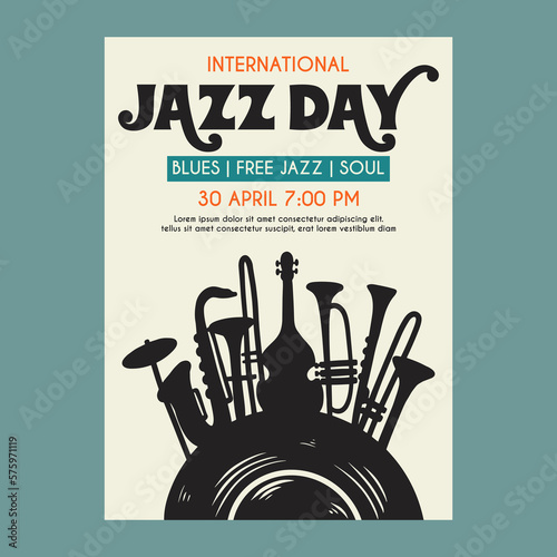 Jazz music poster design template