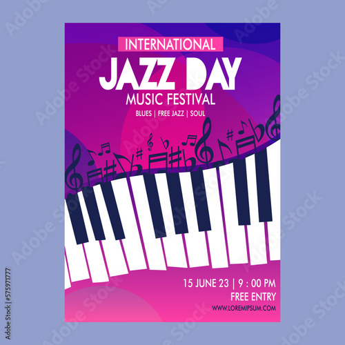 Jazz music poster design template