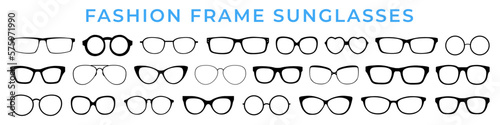 Sunglasses icons collection. Set of different sunglasses
