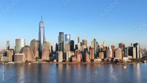 Skyline of Manhattan New York City - aerial footage - drone photography