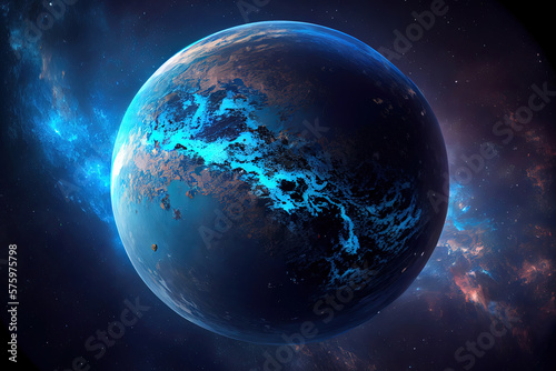 Planet Earth globe, highly detailed. Satellite view of the world, focused on Europe and Africa. Generative Ai