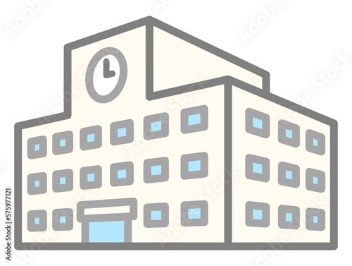 学校の立体イラスト