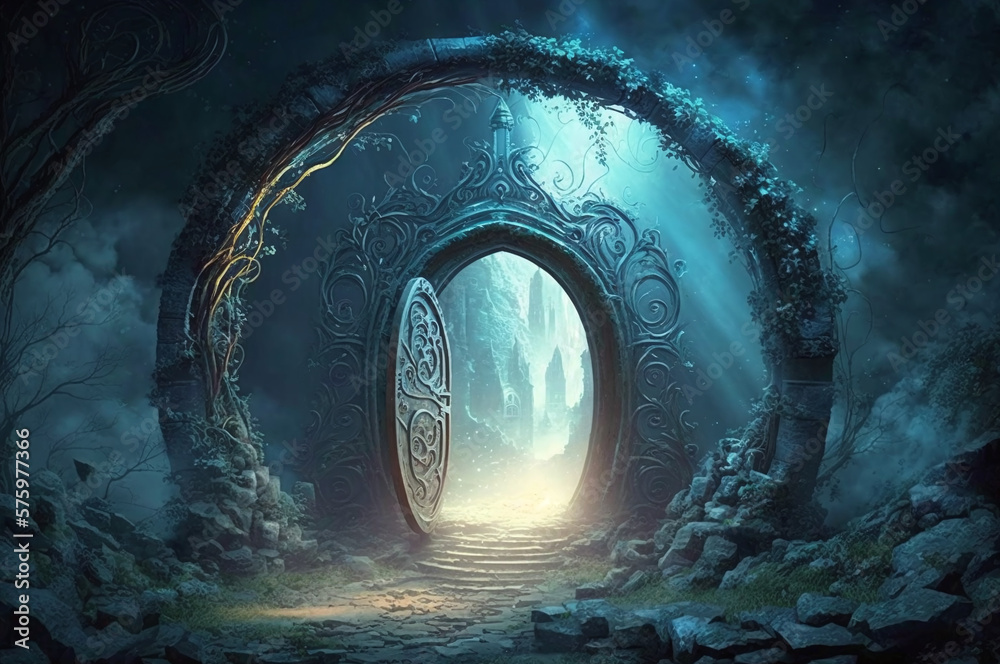 Mystic cave portal - magical gateway to another world