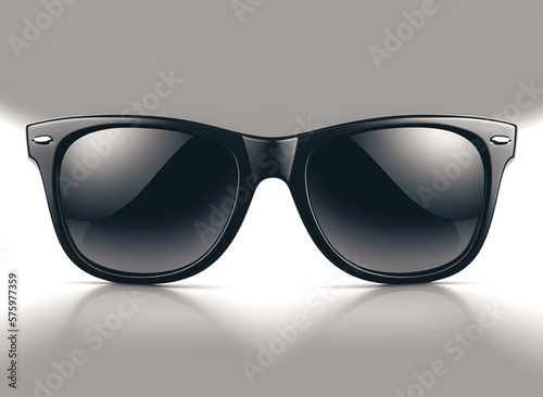 Sunglasses on a black background, generative AI.