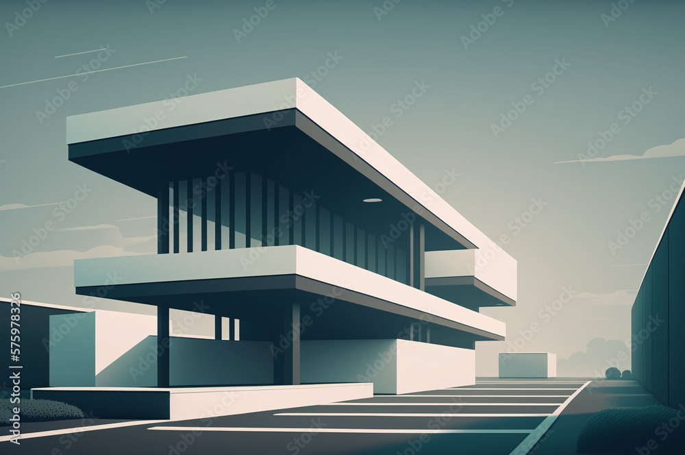 Modern architecture illustration Modern architecture illustration