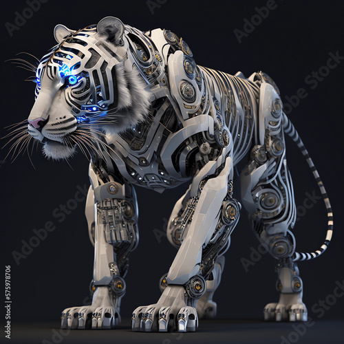 AI cyborg robot tiger Generative AI