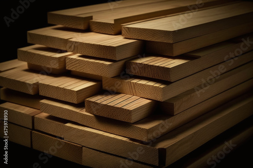Hardwood planks stacked 