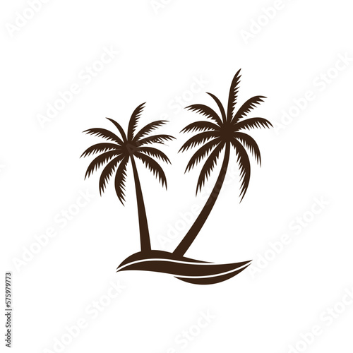 Palm logo icon template and symbol vector tree